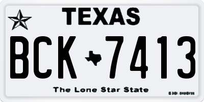 TX license plate BCK7413
