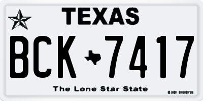 TX license plate BCK7417