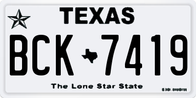 TX license plate BCK7419