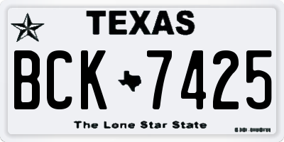 TX license plate BCK7425