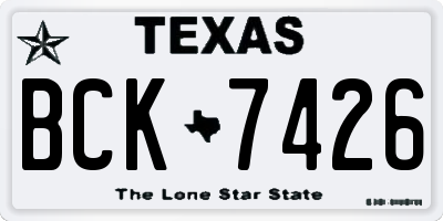 TX license plate BCK7426