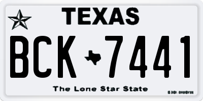 TX license plate BCK7441
