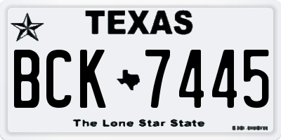 TX license plate BCK7445