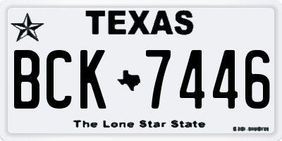 TX license plate BCK7446