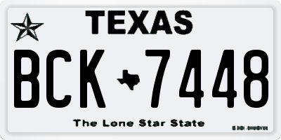 TX license plate BCK7448