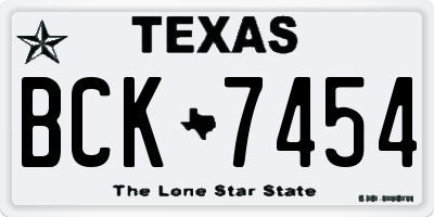 TX license plate BCK7454