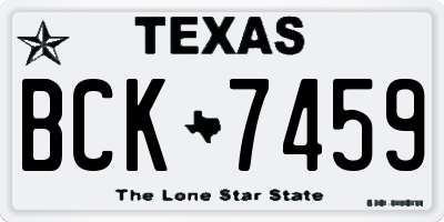 TX license plate BCK7459