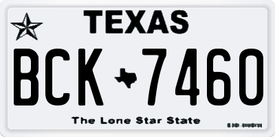 TX license plate BCK7460
