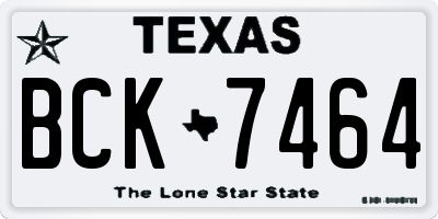 TX license plate BCK7464