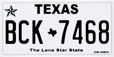 TX license plate BCK7468