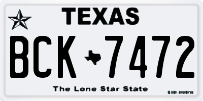 TX license plate BCK7472