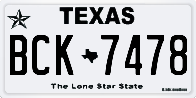 TX license plate BCK7478