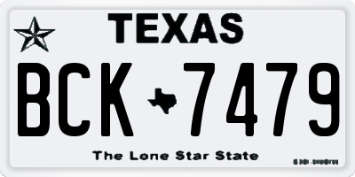 TX license plate BCK7479