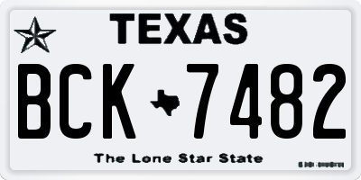 TX license plate BCK7482
