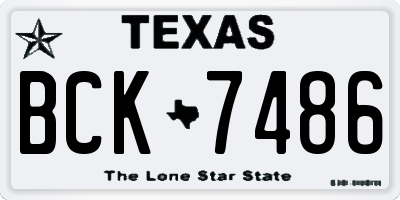 TX license plate BCK7486