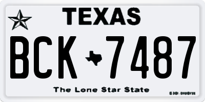 TX license plate BCK7487