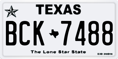 TX license plate BCK7488