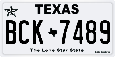 TX license plate BCK7489