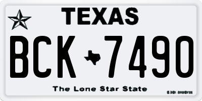 TX license plate BCK7490