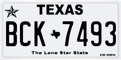 TX license plate BCK7493