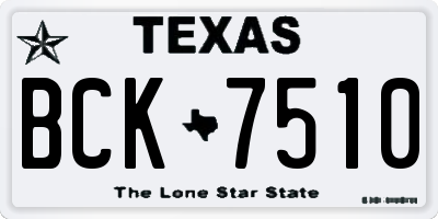 TX license plate BCK7510
