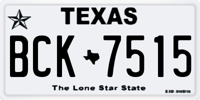 TX license plate BCK7515