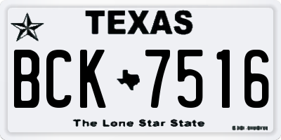 TX license plate BCK7516