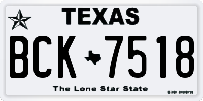 TX license plate BCK7518