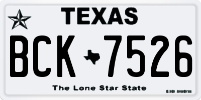 TX license plate BCK7526