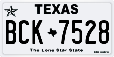 TX license plate BCK7528