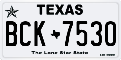 TX license plate BCK7530