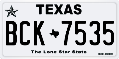 TX license plate BCK7535