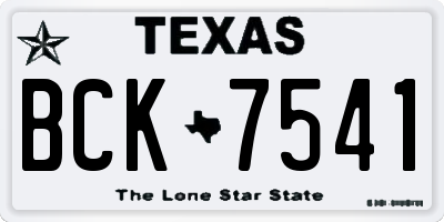 TX license plate BCK7541