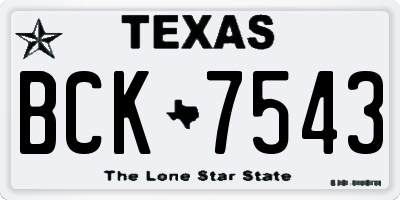 TX license plate BCK7543