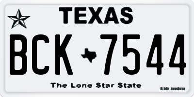 TX license plate BCK7544