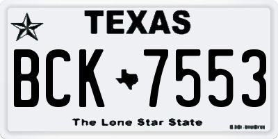 TX license plate BCK7553