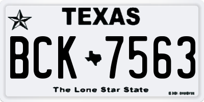 TX license plate BCK7563