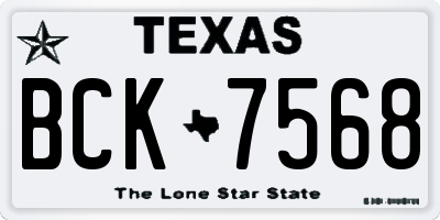 TX license plate BCK7568