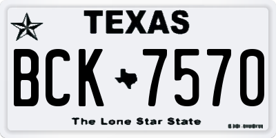 TX license plate BCK7570