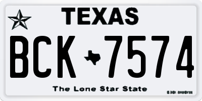 TX license plate BCK7574