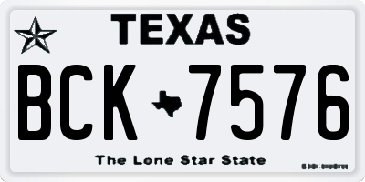 TX license plate BCK7576