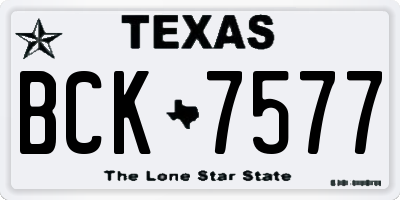 TX license plate BCK7577