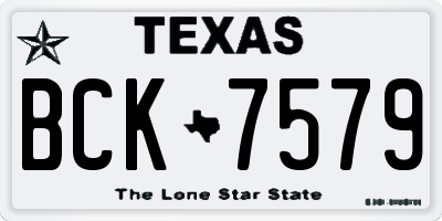 TX license plate BCK7579