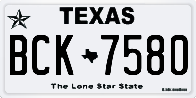 TX license plate BCK7580