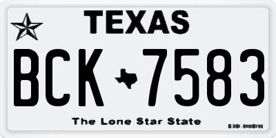 TX license plate BCK7583