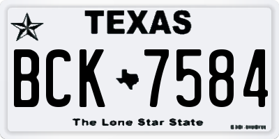 TX license plate BCK7584