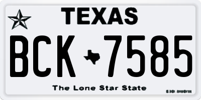 TX license plate BCK7585