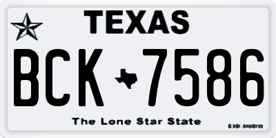 TX license plate BCK7586