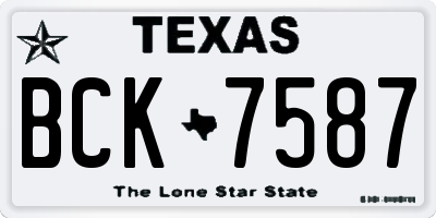 TX license plate BCK7587