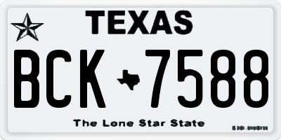 TX license plate BCK7588